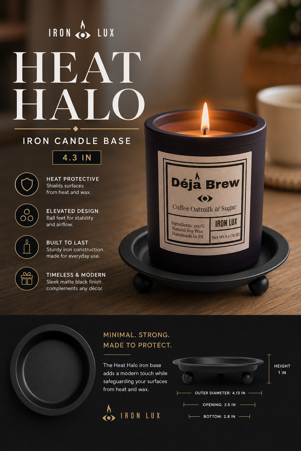 HEAT HALO Iron Candle Base